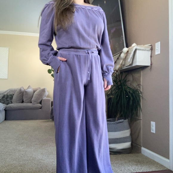 FP Movement by Free People Pants - Free People 'One To Beat Onesie' in Steel Lavender